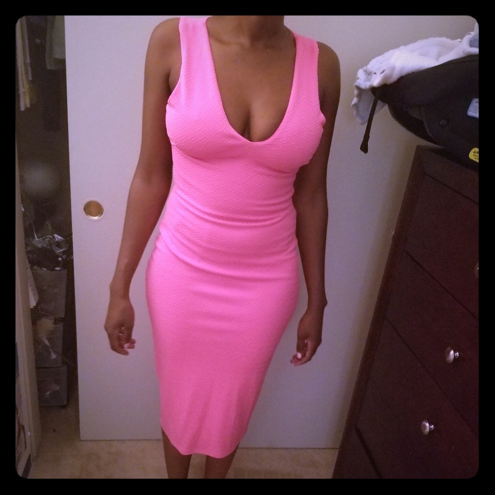 Pink midi dress